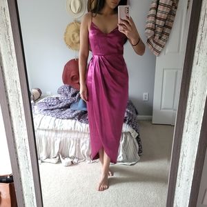 Fuchsia Satin Dress